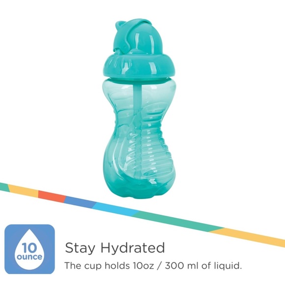 Nuby 2-Pack No-Spill Flip-It Cups, 10 Ounce, Red/Aqua - Picture 3 of 5